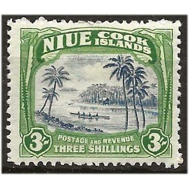 Niue 1945 SG97 3/- Black & Yellowish-Green Mounted Mint ..