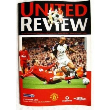 2001 programme Manchester United v. Leicester City 17/11