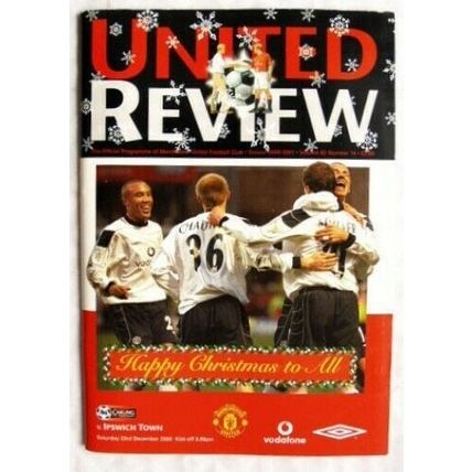 2000 programme Manchester United v. Ipswich Town