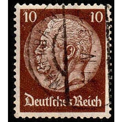 Germany 1933 Reich Famous People Paul von Hindenburg 10Pf Used Stamp