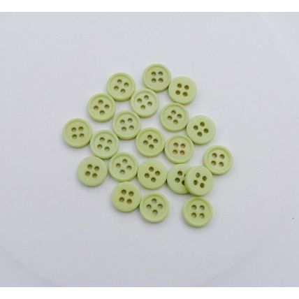 20 Light Green Shirt Buttons 11mm 1/2 Inch Resin 011