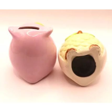 Pastel Shades Owl Moneyboxes Ceramic 9 CM Gift Home Decor Savings Money Notes