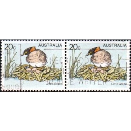 Australia 1978-80 $0.20c Value. Little Grebe . Fine Used Pair