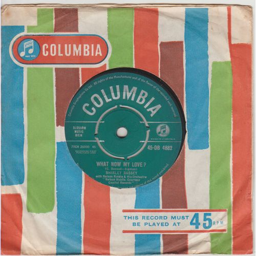 What Now My Love 1962 Shirley Bassey on Columbia label