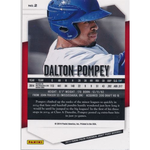 2014 Panini Prizm Perennial Draft Pick Baseball 2 Dalton Pompey Blue Jays
