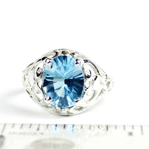 Swiss Blue Topaz, 925 Sterling Silver Ring, SR004