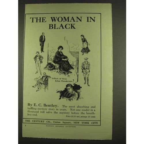 1913 The Woman in Black Novel Ad - E.C. Bentley