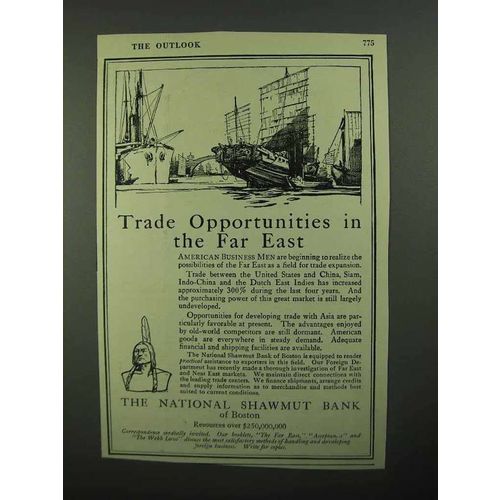 1920 The National Shawmut Bank of Boston Ad - Far East