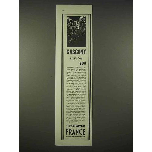 1935 Railways of France Ad - Gascony Invites You