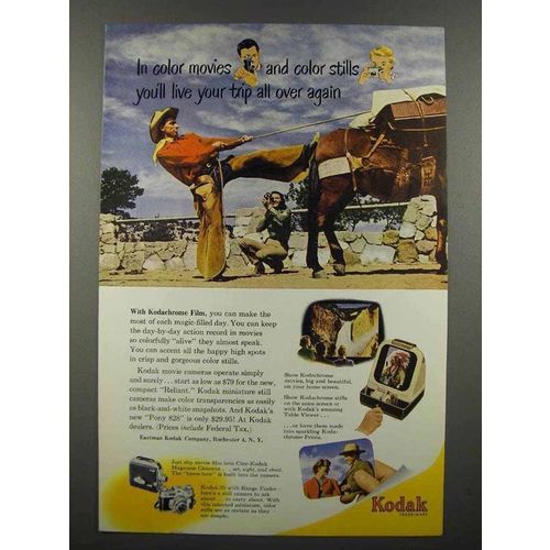 1950 Kodak Kodachrome Film Ad - Cowboy