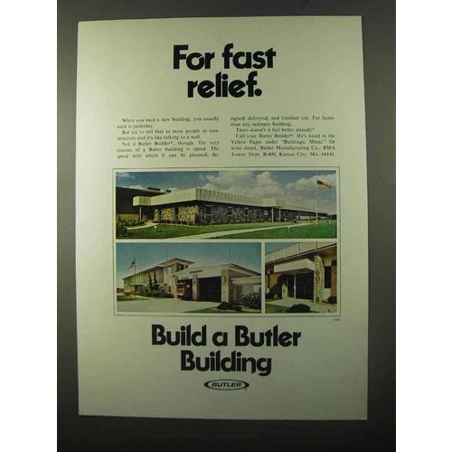 1971 Butler Buildings Ad - For Fast Relief