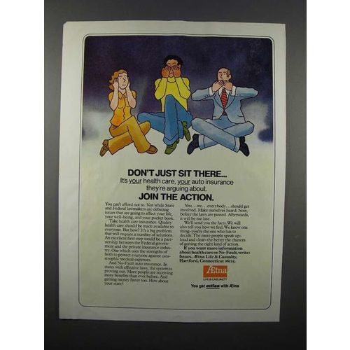 1974 Aetna Insurance Ad - Don't Just Sit There