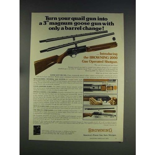 1974 Browning 2000 Gas Operated Automatic Shotgun Ad