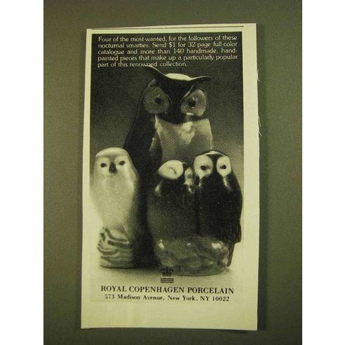 1979 Royal Copenhagen Porcelain Ad - Owls