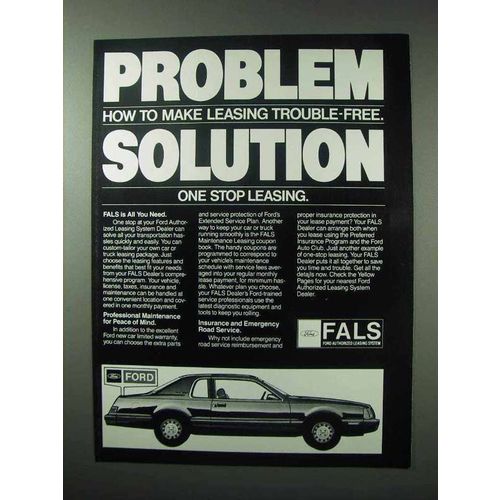 1984 Ford Authorized Leasing System FALS Ad - Solution