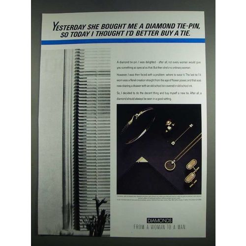 1984 Diamond Information Center Ad - Tie-Pin