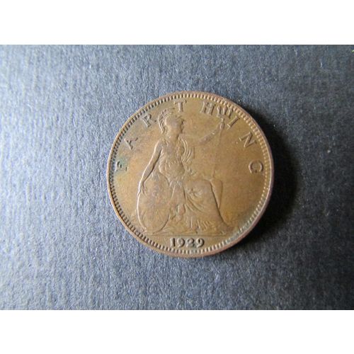 1929 GEORGE V FARTHING FREE POST. AAS