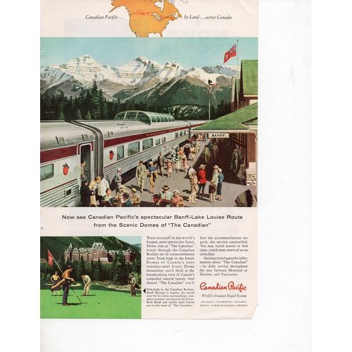 Canadian Pacific Full Page Print Ad May 1958