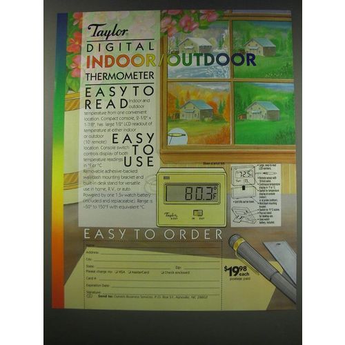 1991 Taylor Digital Indoor/Outdoor Thermometer Ad