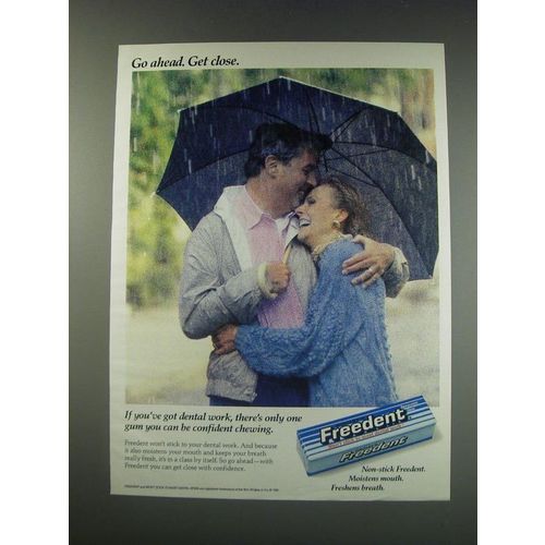 1991 Wrigley's Freedent Gum Ad - Go ahead. Get Close.