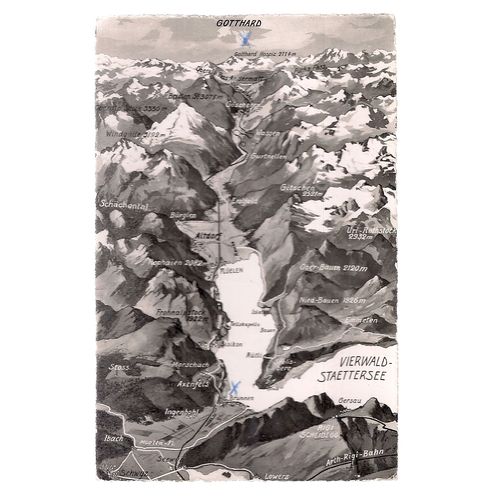 VIERWALD-STATTERSEE, LAKE LUCERNE, SWITZERLAND used postcard 1960 RP =