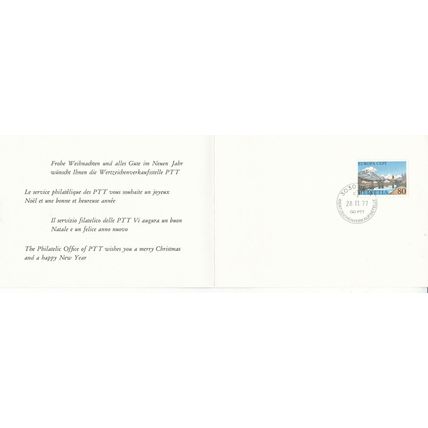 Switzerland PTT 1977 Europa Christmas Card VGC