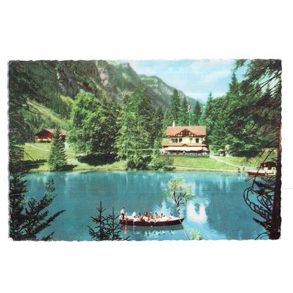 KANDERSTEG, SWITZERLAND used vintage postcard 1956 postmark (A) =