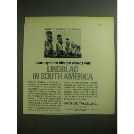 1974 Lindblad Travel, Inc. Ad - Journeys into hidden worlds with Lindblad