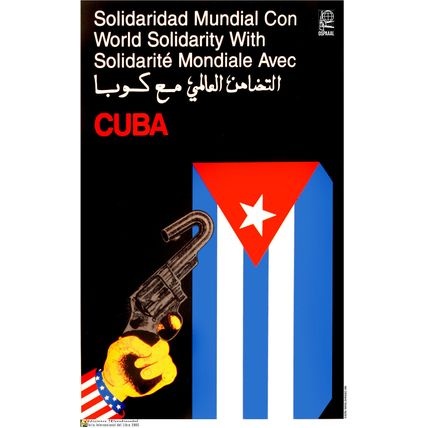 Political Cuban POSTER.World Solidarity with Cuba am30.Revolution History art