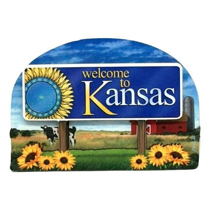 Kansas State Welcome Sign Artwood Fridge Magnet
