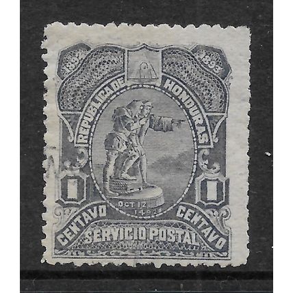 HONDURAS 1892 400th ANNIV DISCOVERY OF AMERICA 1c GREY FINE USED