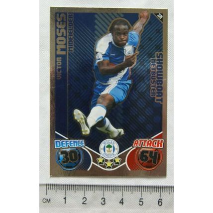 2010/11 Topps Match Attax Trading Card 379 Victor Moses, Wigan Athletic Showboat