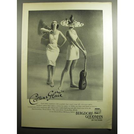 1951 Bergdorf Goodman Ad - Landscape Sundress, Seascape Bathing-Suit