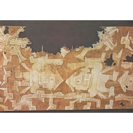 Peru Tapestry Divinidad Antropomorta Peruvian Crafts Postcard