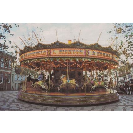 Bishton Victorian Roundabout at Basingstoke Fair Postcard