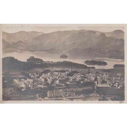 Derwentwater Keswick Antique Aerial Postcard