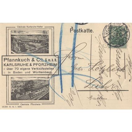 Baden German Antique Pfannkuch & Co WW1 Pancake Factory Postcard