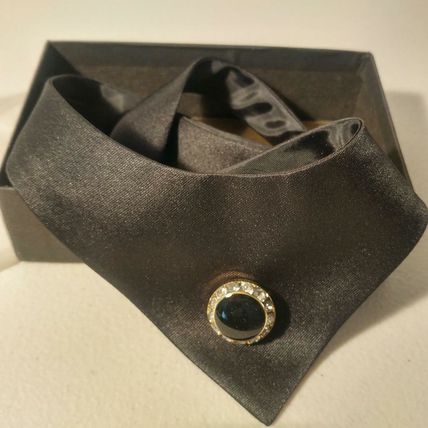 Santana Formal Accessories 100% Silk Black Collar Onyx & Swarovski Crystal NEW