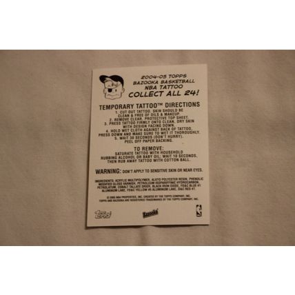 Chris Bosh 2004/05 Topps Bazooka TATTOO NNO