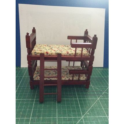 Mahogany Bunk Beds 1:12th Dolls House Miniature
