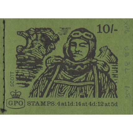 GPO 10 Shilling Stamps Book Explorer Plane Pilot On Cover MINT