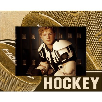 Hockey Laser Engraved Wood Picture Frame Landscape (5 x 7)