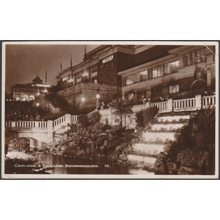 Cascade & Pavilion, Bournemouth, Hampshire, c.1930s - Dearden & Wade RP Postcard