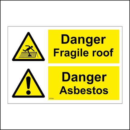 Roof Scaffold Signs Fragile Danger Hazard Warning Building Construction GBL106