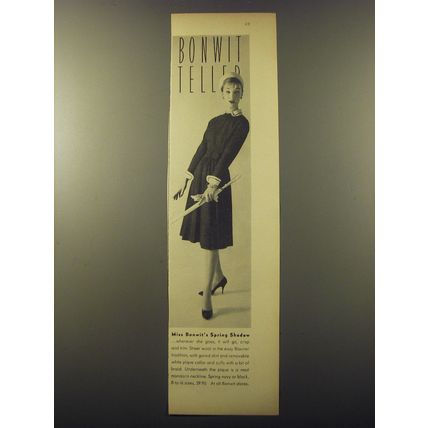 1960 Bonwit Teller Fashion Ad - Miss Bonwit's Spring Shadow