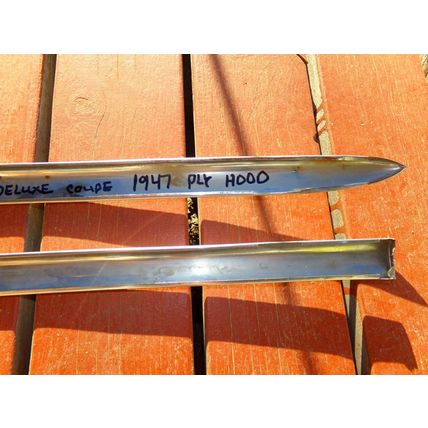1947 Plymouth Deluxe Hood Trim OEM 2 pc 47 1/2"