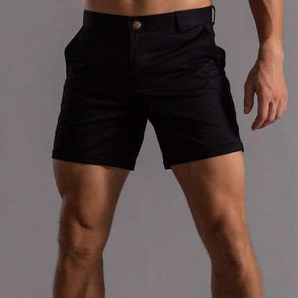 Men's Pure Shorts Cotton Beach Quarter Pants Casual Shorts UK