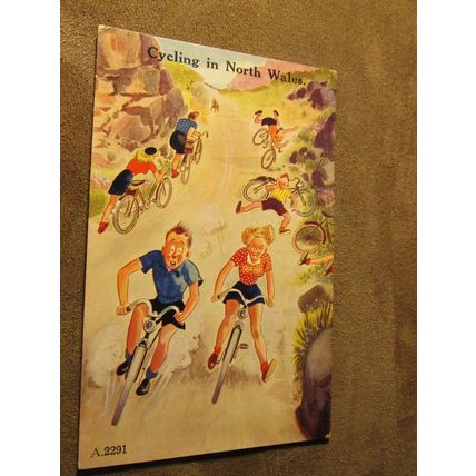 Comic / Humour Postcard - North Wales Cycling / Bikes