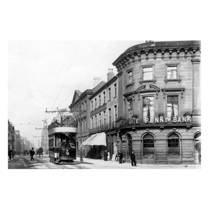 pu1388 - Tram no 2 , High Street , Doncaster , Yorkshire - print 6x4