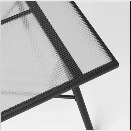 Glass Rectangle 6 Person Outdoor Patio Dining Table Black - Room Essentials